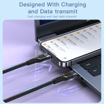 YESIDO CA107 1.2m 2.4A USB-C / Type-C から 8ピン OD0.6 充電データケーブル、CA107