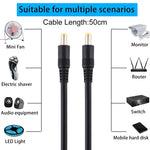 DC電源プラグ 5.5 x 2.5mm オスからオスアダプターコネクターケーブル、50cm、1m、1.5m