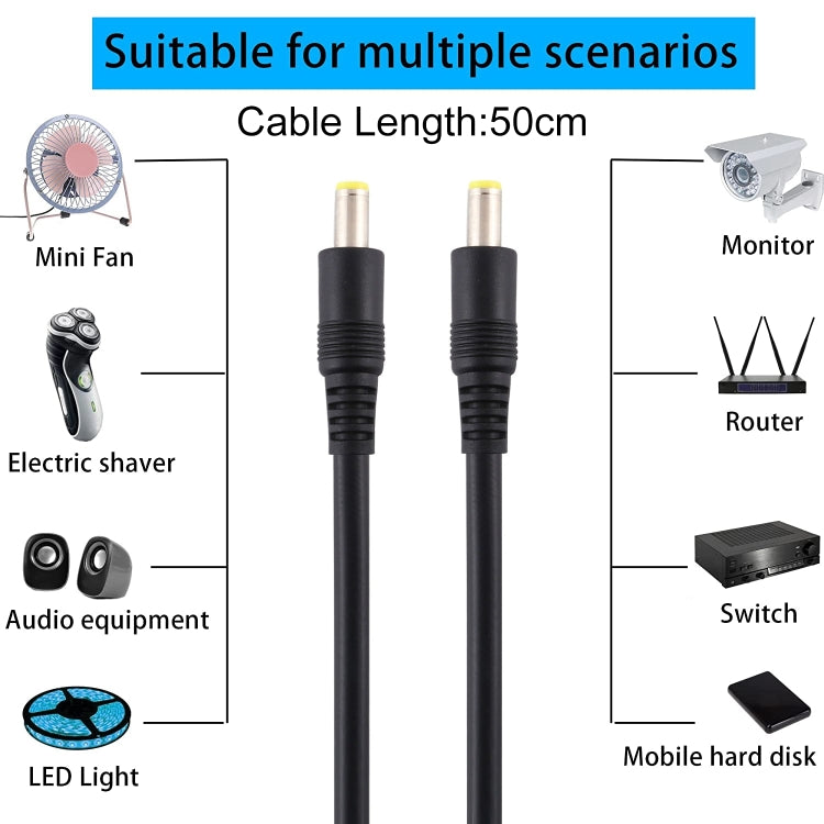 DC電源プラグ 5.5 x 2.5mm オスからオスアダプターコネクターケーブル、50cm、1m、1.5m