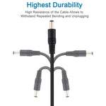 5.5 x 2.1mm メスからオス DC電源延長ケーブル、1m、1.5m、3m、5m、10m