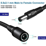 5.5 x 2.1mm メスからオス DC電源延長ケーブル、1m、1.5m、3m、5m、10m