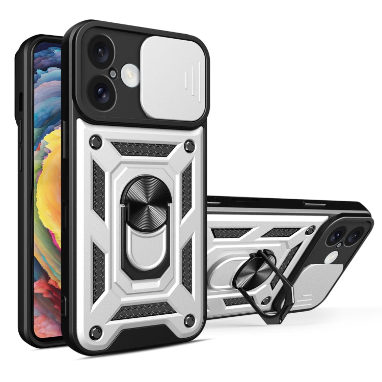 スライディングカメラカバー設計 TPU+PCスマホケース、iPhone 16 Pro用、iPhone 16 Plus用、iPhone 16用、iPhone 15 Pro用