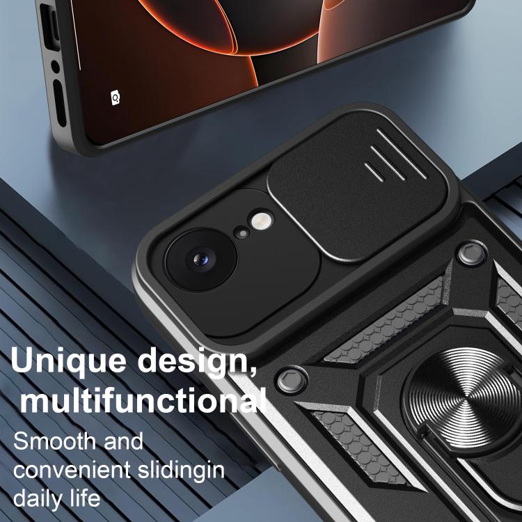 スライディングカメラカバー設計 TPU+PCスマホケース、iPhone 17e / 16e用、iPhone 17 Pro Max用、iPhone 17 Pro用、iPhone 17用、iPhone Air用、iPhone 16 Pro Max用