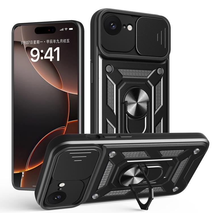 スライディングカメラカバー設計 TPU+PCスマホケース、iPhone 17e / 16e用、iPhone 17 Pro Max用、iPhone 17 Pro用、iPhone 17用、iPhone Air用、iPhone 16 Pro Max用
