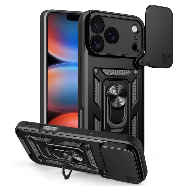 スライディングカメラカバー設計 TPU+PCスマホケース、iPhone 17e / 16e用、iPhone 17 Pro Max用、iPhone 17 Pro用、iPhone 17用、iPhone Air用、iPhone 16 Pro Max用