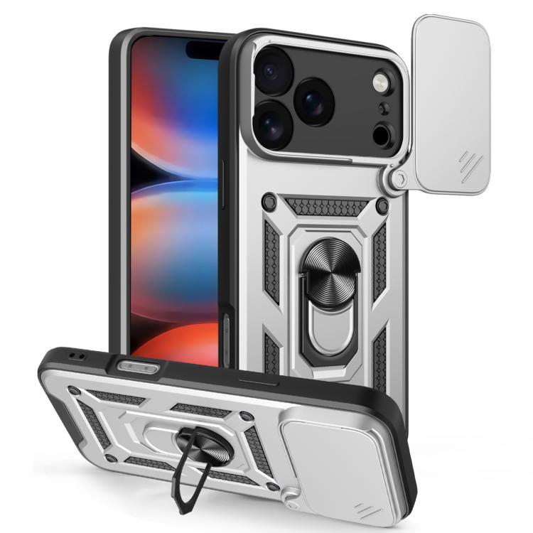 スライディングカメラカバー設計 TPU+PCスマホケース、iPhone 17e / 16e用、iPhone 17 Pro Max用、iPhone 17 Pro用、iPhone 17用、iPhone Air用、iPhone 16 Pro Max用