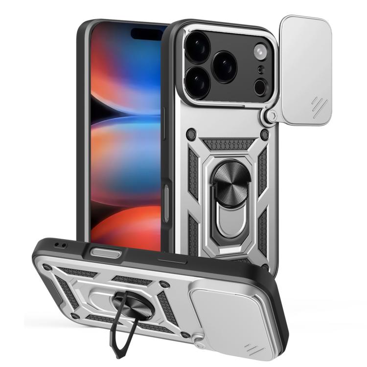 スライディングカメラカバー設計 TPU+PCスマホケース、iPhone 17e / 16e用、iPhone 17 Pro Max用、iPhone 17 Pro用、iPhone 17用、iPhone Air用、iPhone 16 Pro Max用