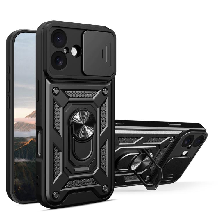 スライディングカメラカバー設計 TPU+PCスマホケース、iPhone 17e / 16e用、iPhone 17 Pro Max用、iPhone 17 Pro用、iPhone 17用、iPhone Air用、iPhone 16 Pro Max用