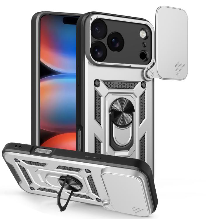 スライディングカメラカバー設計 TPU+PCスマホケース、iPhone 17e / 16e用、iPhone 17 Pro Max用、iPhone 17 Pro用、iPhone 17用、iPhone Air用、iPhone 16 Pro Max用