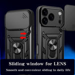 スライディングカメラカバー設計 TPU+PCスマホケース、iPhone 17e / 16e用、iPhone 17 Pro Max用、iPhone 17 Pro用、iPhone 17用、iPhone Air用、iPhone 16 Pro Max用