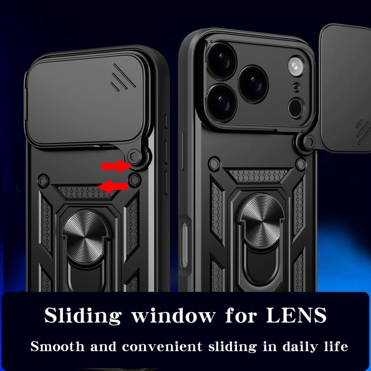 スライディングカメラカバー設計 TPU+PCスマホケース、iPhone 17e / 16e用、iPhone 17 Pro Max用、iPhone 17 Pro用、iPhone 17用、iPhone Air用、iPhone 16 Pro Max用