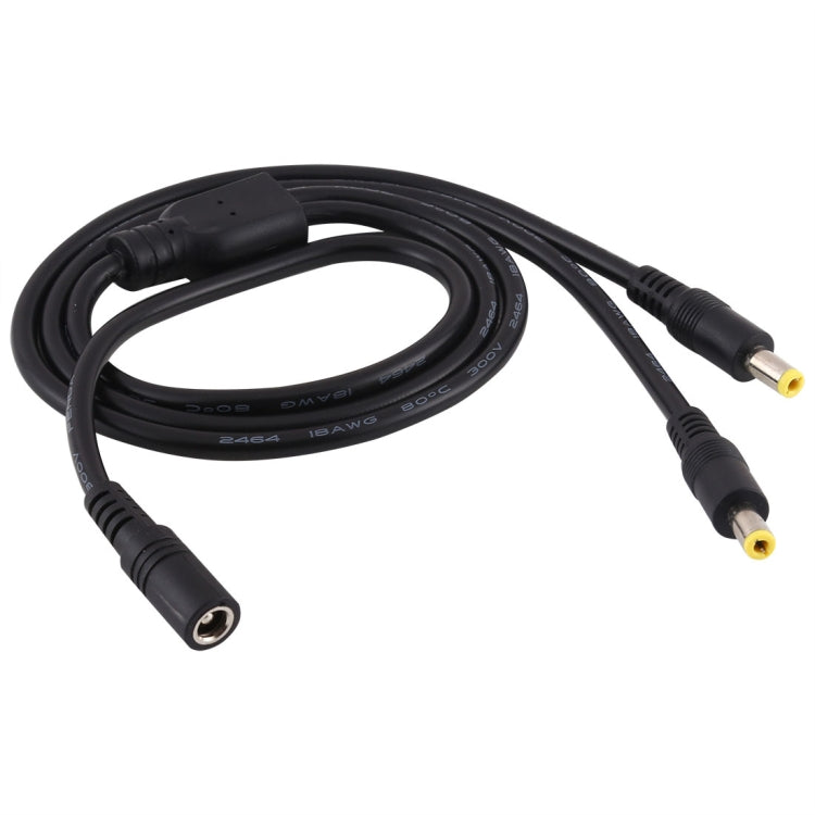 5.5 x 2.5mm 1対2 メスからオスプラグ DC電源スプリッターアダプター電源ケーブル、ケーブル長：70cm