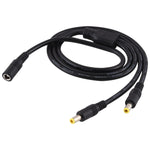 5.5 x 2.5mm 1対2 メスからオスプラグ DC電源スプリッターアダプター電源ケーブル、ケーブル長：70cm
