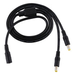 5.5 x 2.5mm 1対2 メスからオスプラグ DC電源スプリッターアダプター電源ケーブル、ケーブル長：70cm