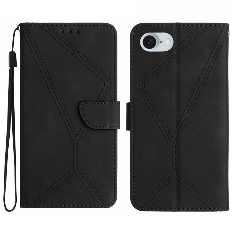 ステッチエンボスレザー製スマホケース、iPhone 17e / 16e用、iPhone 17 Pro Max用、iPhone 17 Pro用、iPhone 17用、iPhone Air用、iPhone 16 Pro Max用、iPhone 16 Pro用、iPhone 16 Plus用