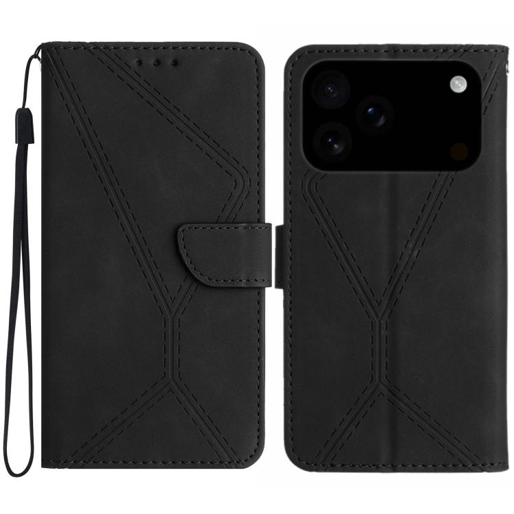ステッチエンボスレザー製スマホケース、iPhone 17e / 16e用、iPhone 17 Pro Max用、iPhone 17 Pro用、iPhone 17用、iPhone Air用、iPhone 16 Pro Max用、iPhone 16 Pro用、iPhone 16 Plus用