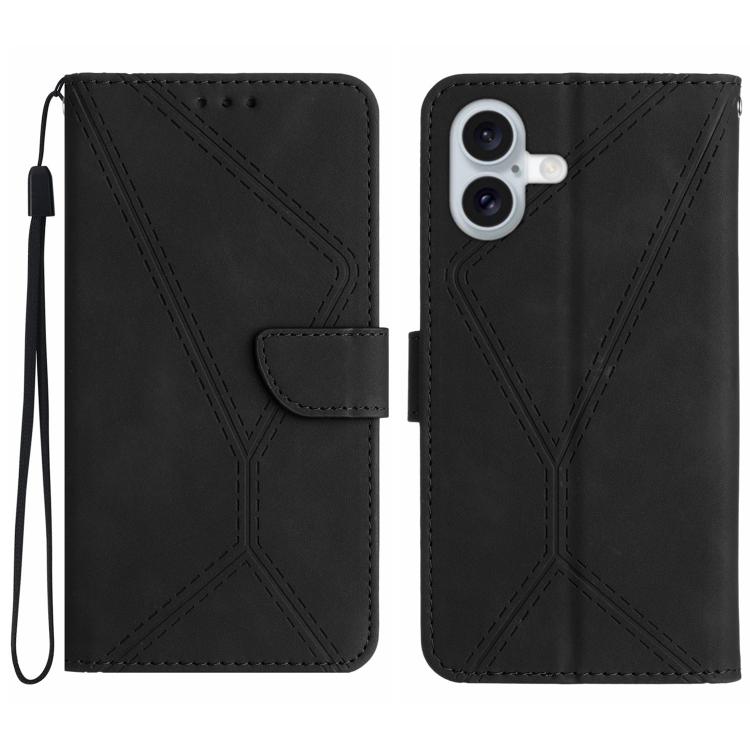 ステッチエンボスレザー製スマホケース、iPhone 17e / 16e用、iPhone 17 Pro Max用、iPhone 17 Pro用、iPhone 17用、iPhone Air用、iPhone 16 Pro Max用、iPhone 16 Pro用、iPhone 16 Plus用