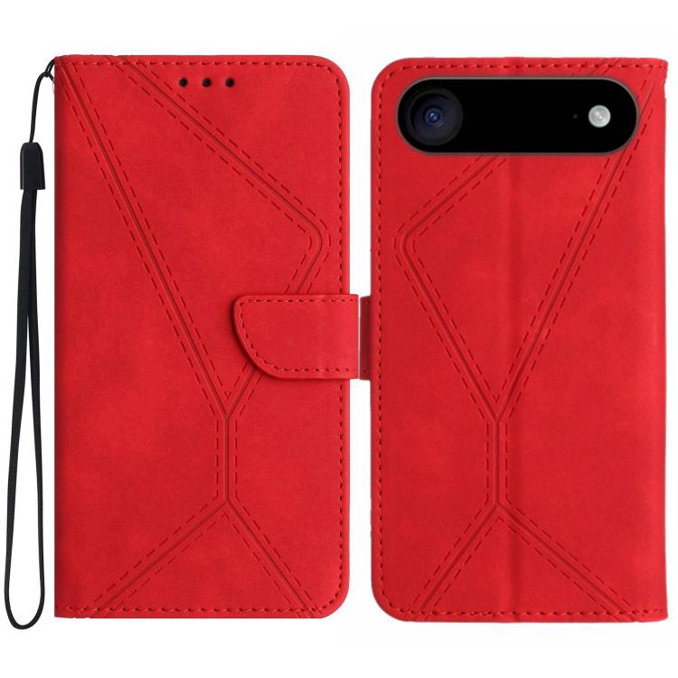 ステッチエンボスレザー製スマホケース、iPhone 17e / 16e用、iPhone 17 Pro Max用、iPhone 17 Pro用、iPhone 17用、iPhone Air用、iPhone 16 Pro Max用、iPhone 16 Pro用、iPhone 16 Plus用