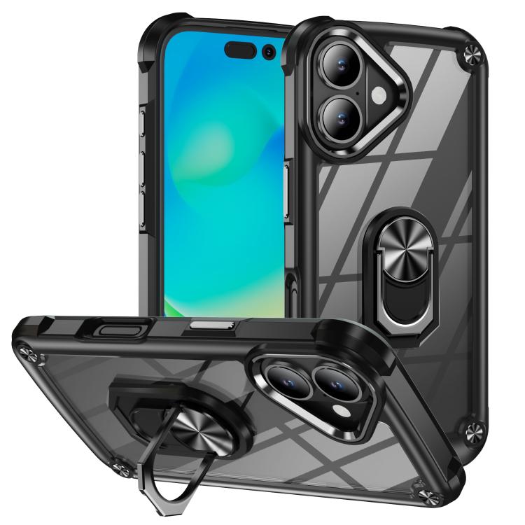 TPU + PCレンズ保護リングホルダー付きiPhoneケース、iPhone 17e / 16e用、iPhone 17 Pro Max用、iPhone 17用、iPhone Air用、iPhone 16 Pro Max用、iPhone 16 Pro用、iPhone 16 Plus用、iPhone 16用、iPhone 15 Pro Max用