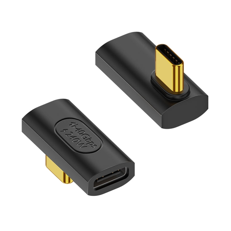 40Gbps 240W USB-C / Type-CメスからUSB-C / Type-Cオス中間曲げアダプター、中間曲げアダプター