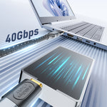 40Gbps 240W USB-C / Type-CメスからUSB-C / Type-Cオス中間曲げアダプター、中間曲げアダプター