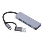 2301 4-in-1 USB+USB-C/Type-CからUSB多機能ドッキングステーションHUBアダプター、2301