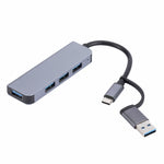 2301 4-in-1 USB+USB-C/Type-CからUSB多機能ドッキングステーションHUBアダプター、2301