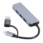 2301 4-in-1 USB+USB-C/Type-CからUSB多機能ドッキングステーションHUBアダプター、2301