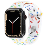レインボー・レインドロップシリコンウォッチバンド、Apple Watch 8 45mm用、Apple Watch Ultra 2 49mm用、Apple Watch SE 2022 40mm用、Apple Watch 9 45mm用