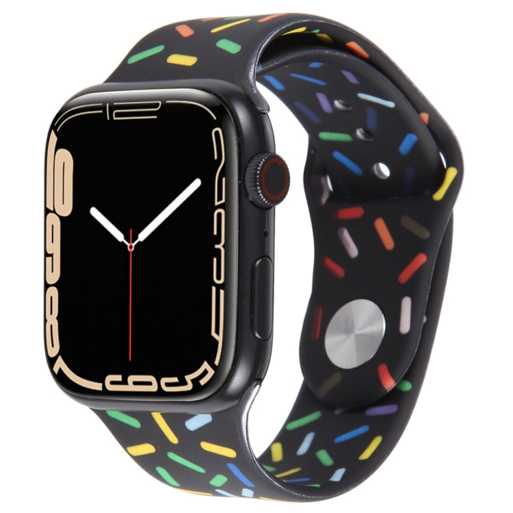 レインボー・レインドロップシリコンウォッチバンド、Apple Watch SE 2022 44mm用、Apple Watch 9 41mm用、Apple Watch 7 41mm用、Apple Watch 7 45mm用
