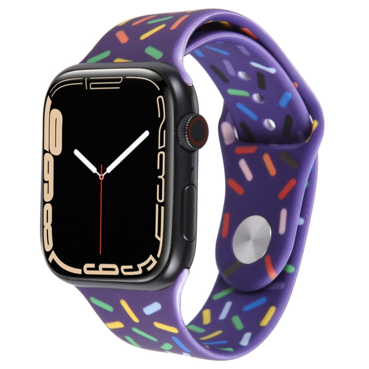レインボー・レインドロップシリコンウォッチバンド、Apple Watch SE 2022 44mm用、Apple Watch 9 41mm用、Apple Watch 7 41mm用、Apple Watch 7 45mm用