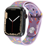 レインボー・レインドロップシリコンウォッチバンド、Apple Watch 8 45mm用、Apple Watch Ultra 2 49mm用、Apple Watch SE 2022 40mm用、Apple Watch 9 45mm用