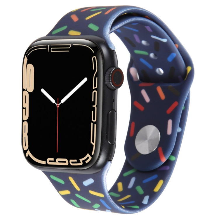 レインボー・レインドロップシリコンウォッチバンド、Apple Watch 8 45mm用、Apple Watch Ultra 2 49mm用、Apple Watch SE 2022 40mm用、Apple Watch 9 45mm用