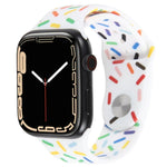 レインボーレインドロップ シリコンウォッチバンド、Apple Watch 42mm用、Apple Watch 38mm用