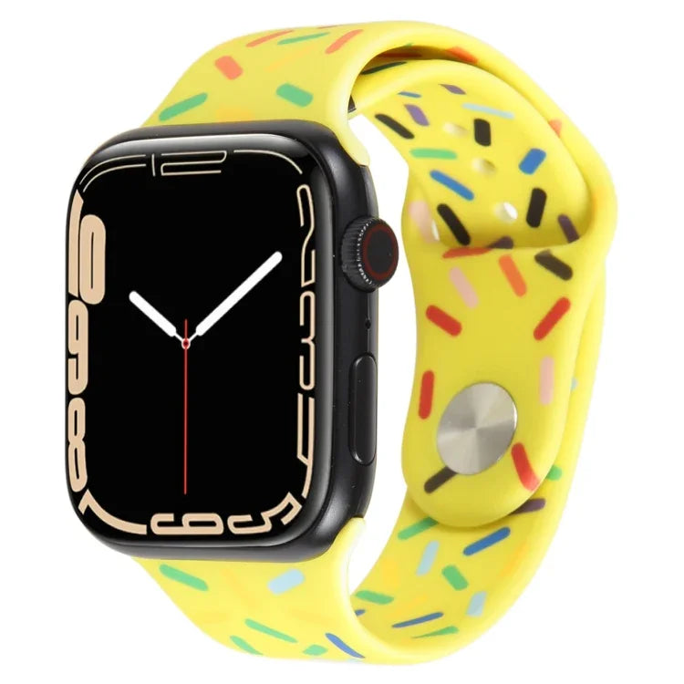 レインボーレインドロップ シリコンウォッチバンド、Apple Watch 42mm用、Apple Watch 38mm用
