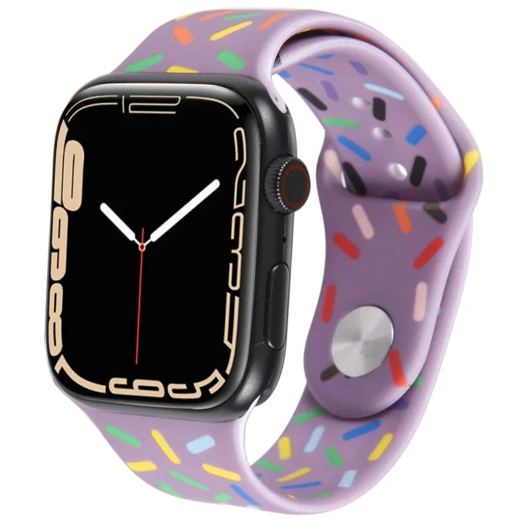 レインボーレインドロップ シリコンウォッチバンド、Apple Watch 42mm用、Apple Watch 38mm用