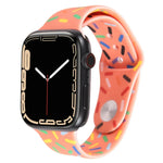 レインボーレインドロップ シリコンウォッチバンド、Apple Watch 42mm用、Apple Watch 38mm用