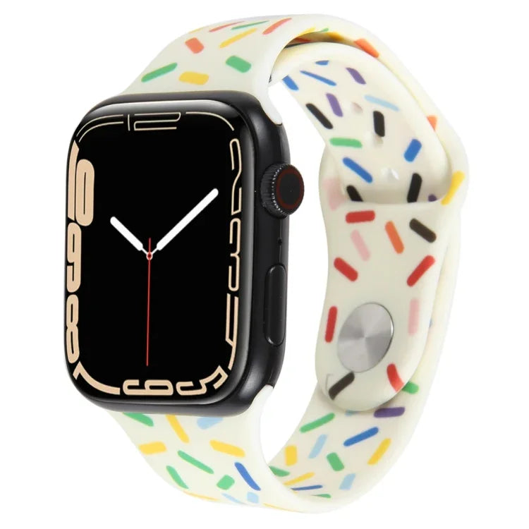 レインボーレインドロップ シリコンウォッチバンド、Apple Watch 42mm用、Apple Watch 38mm用