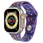 Rainbow Raindrops Silicone Watch Band, For Apple Watch Ultra 49mm, For Apple Watch SE 2023 44mm, For Apple Watch 8 41mm, For Apple Watch SE 2023 40mm