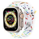 レインボー・レインドロップシリコンウォッチバンド、Apple Watch 8 45mm用、Apple Watch Ultra 2 49mm用、Apple Watch SE 2022 40mm用、Apple Watch 9 45mm用