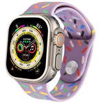 レインボー・レインドロップシリコンウォッチバンド、Apple Watch 8 45mm用、Apple Watch Ultra 2 49mm用、Apple Watch SE 2022 40mm用、Apple Watch 9 45mm用