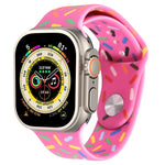レインボー・レインドロップシリコンウォッチバンド、Apple Watch 8 45mm用、Apple Watch Ultra 2 49mm用、Apple Watch SE 2022 40mm用、Apple Watch 9 45mm用