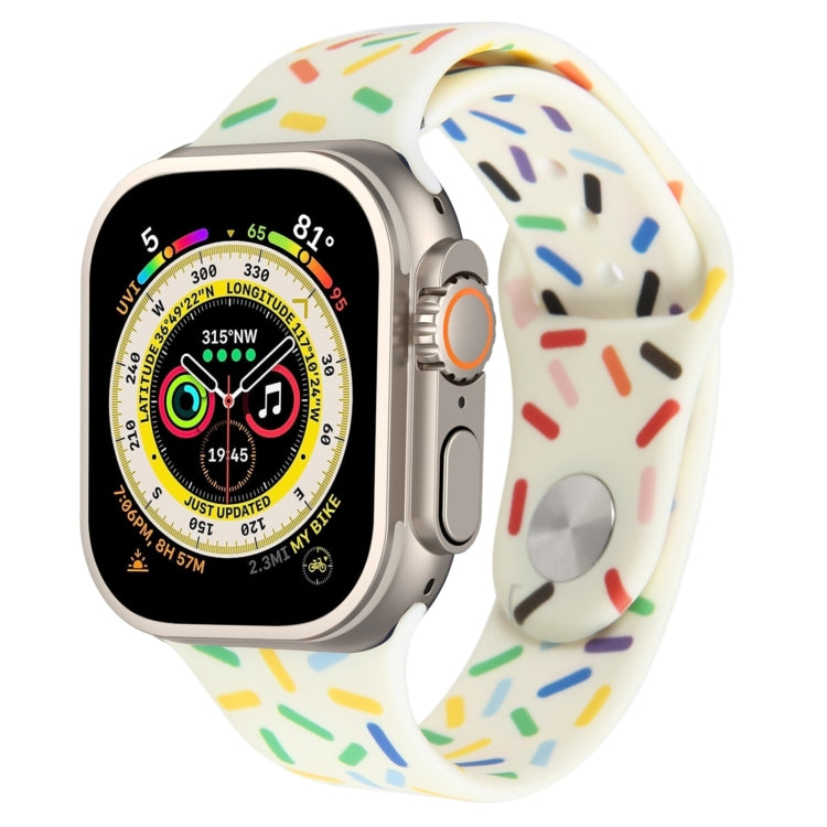 レインボー・レインドロップシリコンウォッチバンド、Apple Watch 8 45mm用、Apple Watch Ultra 2 49mm用、Apple Watch SE 2022 40mm用、Apple Watch 9 45mm用