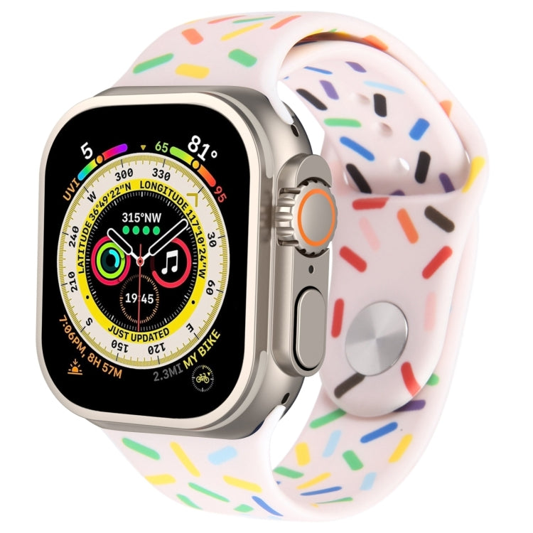 レインボー・レインドロップシリコンウォッチバンド、Apple Watch 8 45mm用、Apple Watch Ultra 2 49mm用、Apple Watch SE 2022 40mm用、Apple Watch 9 45mm用