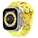 レインボー・レインドロップシリコンウォッチバンド、Apple Watch 8 45mm用、Apple Watch Ultra 2 49mm用、Apple Watch SE 2022 40mm用、Apple Watch 9 45mm用