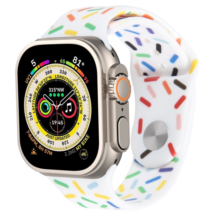 レインボー・レインドロップシリコンウォッチバンド、Apple Watch SE 2022 44mm用、Apple Watch 9 41mm用、Apple Watch 7 41mm用、Apple Watch 7 45mm用