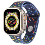 レインボー・レインドロップシリコンウォッチバンド、Apple Watch SE 2022 44mm用、Apple Watch 9 41mm用、Apple Watch 7 41mm用、Apple Watch 7 45mm用