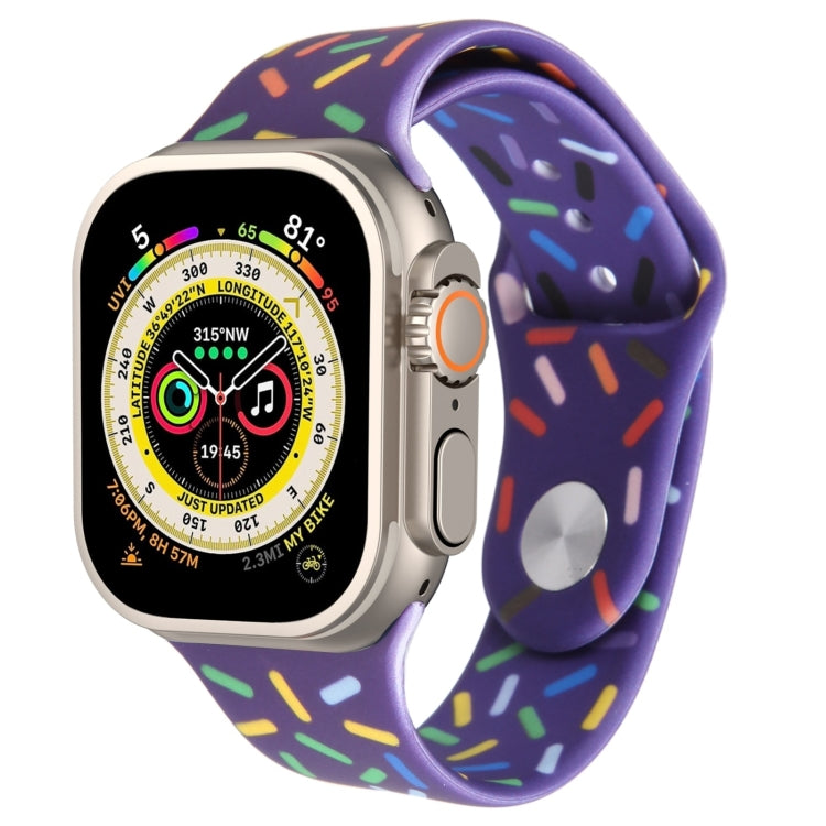 レインボー・レインドロップシリコンウォッチバンド、Apple Watch SE 2022 44mm用、Apple Watch 9 41mm用、Apple Watch 7 41mm用、Apple Watch 7 45mm用