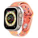 レインボー・レインドロップシリコンウォッチバンド、Apple Watch SE 2022 44mm用、Apple Watch 9 41mm用、Apple Watch 7 41mm用、Apple Watch 7 45mm用