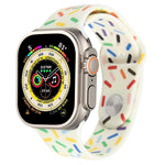 レインボー・レインドロップシリコンウォッチバンド、Apple Watch SE 2022 44mm用、Apple Watch 9 41mm用、Apple Watch 7 41mm用、Apple Watch 7 45mm用